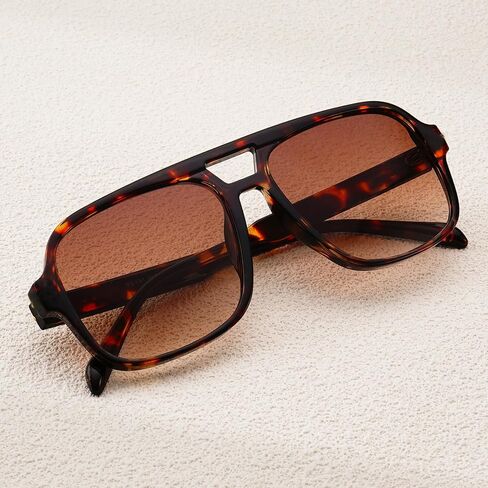 Retro Square Sunglasses for Women Men Classic 70s Oversized Square Sun Glasses Oragne Vintage Shades in Kuwait