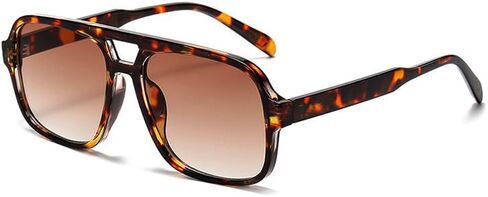 Retro Square Sunglasses for Women Men Classic 70s Oversized Square Sun Glasses Oragne Vintage Shades in Kuwait