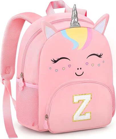 Personalized Initial Toddler Backpack for Girls Preschool Kindergarten Backpack Cute Kids Backpacks for Girls Kids Daughter Granddaughter,Birthday Gifts for back to School,Day Trips (Pink(Age 2-6), A) in Kuwait