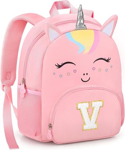 Personalized Initial Toddler Backpack for Girls Preschool Kindergarten Backpack Cute Kids Backpacks for Girls Kids Daughter Granddaughter,Birthday Gifts for back to School,Day Trips (Pink(Age 2-6), A) in Kuwait