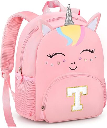 Personalized Initial Toddler Backpack for Girls Preschool Kindergarten Backpack Cute Kids Backpacks for Girls Kids Daughter Granddaughter,Birthday Gifts for back to School,Day Trips (Pink(Age 2-6), A) in Kuwait