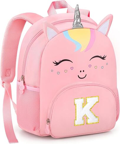 Personalized Initial Toddler Backpack for Girls Preschool Kindergarten Backpack Cute Kids Backpacks for Girls Kids Daughter Granddaughter,Birthday Gifts for back to School,Day Trips (Pink(Age 2-6), A) in Kuwait