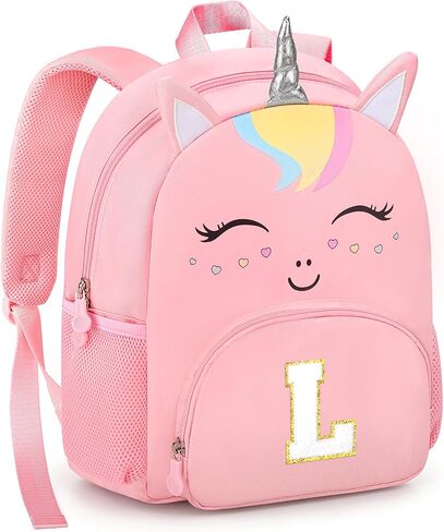 Personalized Initial Toddler Backpack for Girls Preschool Kindergarten Backpack Cute Kids Backpacks for Girls Kids Daughter Granddaughter,Birthday Gifts for back to School,Day Trips (Pink(Age 2-6), A) in Kuwait