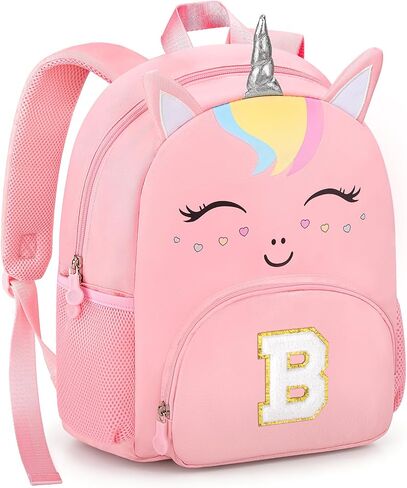 Personalized Initial Toddler Backpack for Girls Preschool Kindergarten Backpack Cute Kids Backpacks for Girls Kids Daughter Granddaughter,Birthday Gifts for back to School,Day Trips (Pink(Age 2-6), A) in Kuwait