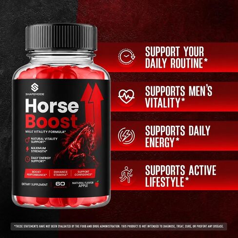 Horse Boost Gummies for Men, HorseBoost Male Gummys, Advanced Maximum Strength Supplement for Active Health & Wellness, 60 Gummies in Saudi Arabia
