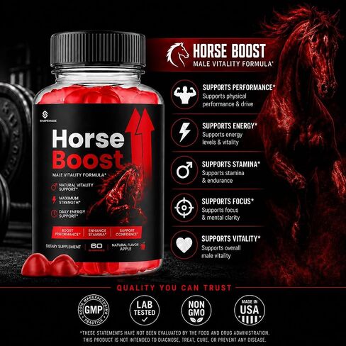 Horse Boost Gummies for Men, HorseBoost Male Gummys, Advanced Maximum Strength Supplement for Active Health & Wellness, 60 Gummies in Saudi Arabia