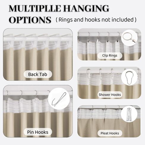 3-in-1 Layers Soundproof Fully Blackout Curtains 72 inch, Noise Canceling Thermal Insulated Back Tab Drapes for Living Room Kids Bedroom, with Hooks, Beige 50x72 Inch 1 Panel in Saudi Arabia