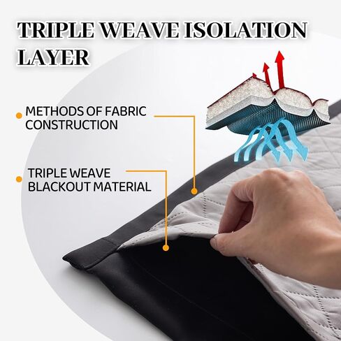 3-in-1 Layers Soundproof Fully Blackout Curtains 72 inch, Noise Canceling Thermal Insulated Back Tab Drapes for Living Room Kids Bedroom, with Hooks, Beige 50x72 Inch 1 Panel in Saudi Arabia