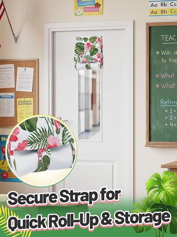 Bigmeta Classroom Door Window Blackout Cover - Blocking 100% Views & 90% Sunlight, Simple Installation Lockdown Shade Privacy Curtain for 6'' x 32'' Window, 1 Pc (Multicolor) in Saudi Arabia