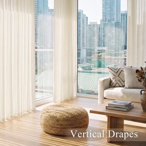 PONY DANCE 4 Panels Sheer Curtains 90 Inches Long, Rod Pocket Light Filtering Voile Window Drapes for Living Room & Bedroom, Airy Soft Breathable Fabric Window Treatments, Beige, W 42" x L 90" in Saudi Arabia