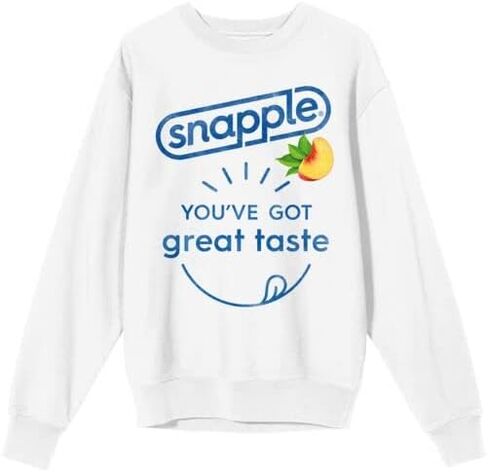 Bioworld You've Got Great Taste Snapple Logo Women's White Crewneck Fleece Sweatshirt in Kuwait