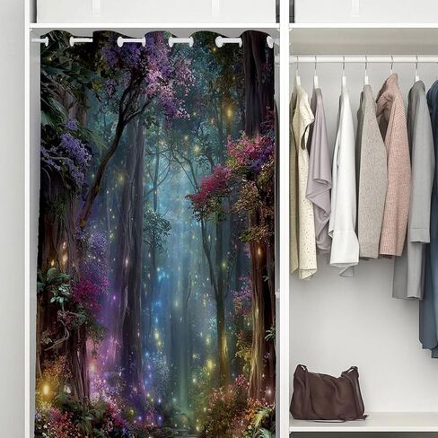 Forest Door Curtain for Doorway Privacy Enchanted Fantasy Nature Decor Door Curtain for Kids Boys Girls Teens Bedroom Living Room Closet 1 Panel 34" W X 80" L in Kuwait