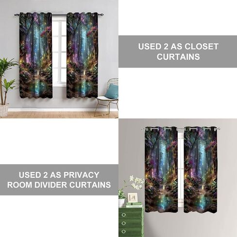 Forest Door Curtain for Doorway Privacy Enchanted Fantasy Nature Decor Door Curtain for Kids Boys Girls Teens Bedroom Living Room Closet 1 Panel 34" W X 80" L in Kuwait