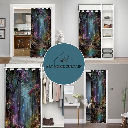 Forest Door Curtain for Doorway Privacy Enchanted Fantasy Nature Decor Door Curtain for Kids Boys Girls Teens Bedroom Living Room Closet 1 Panel 34" W X 80" L in Kuwait