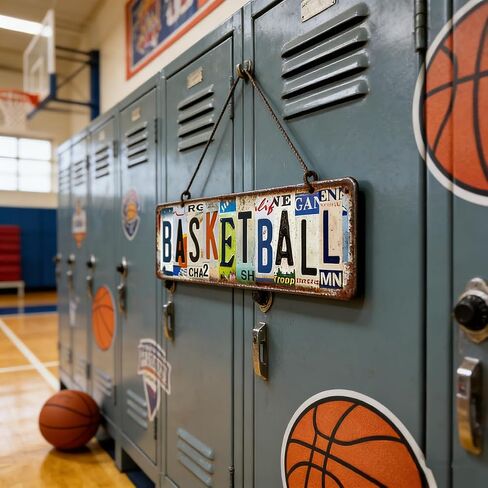 Retro Basketball Sports Metal Tin Signs Decorations，Vintage Street Sign Decor Art Posters, 4x16 Inch, Basketball Room Wall Decor Poster Wallpaper，Bedroom Decor Accessories or Gifts for Boys in Kuwait