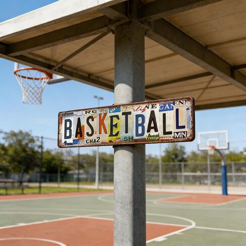 Retro Basketball Sports Metal Tin Signs Decorations，Vintage Street Sign Decor Art Posters, 4x16 Inch, Basketball Room Wall Decor Poster Wallpaper，Bedroom Decor Accessories or Gifts for Boys in Kuwait