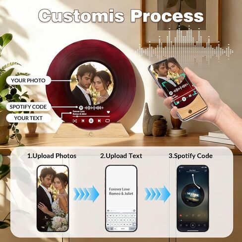 Personalized Vinyl Record with Photo, Custom Spotify Plaque, Acrylic Song Plaque Music Art Decor, Photo Gift for Couples, Boyfriend, Anniversary, Wedding, Graduation, Valentine’s Day in Saudi Arabia