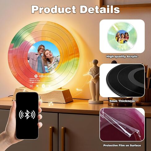 Personalized Vinyl Record with Photo, Custom Spotify Plaque, Acrylic Song Plaque Music Art Decor, Photo Gift for Couples, Boyfriend, Anniversary, Wedding, Graduation, Valentine’s Day in Saudi Arabia