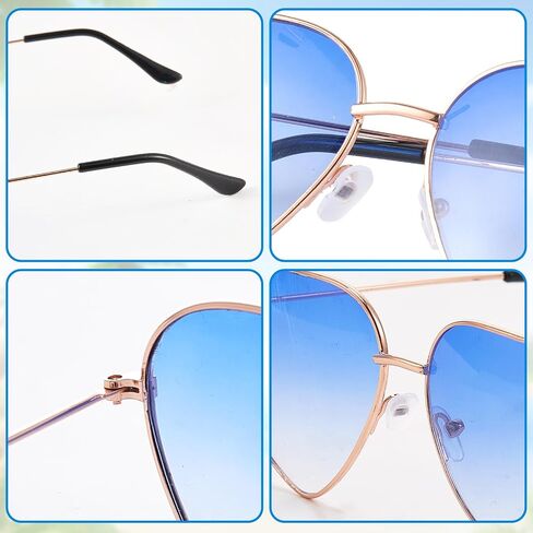 6PCS Heart Shaped Sunglasses Metal Frame Hippie Vintage Sunglasses for Women Multicolor Lenses Glasses in Saudi Arabia