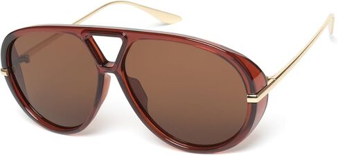 KENBO Retro Aviator Sunglasses for Women Men Oversized 70s Aviators Sun Glasses Trendy Shades in Kuwait