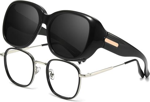 Xfeel Fit Over Glasses Sunglasses for Women Trendy Polarized Oversized Square Shades for Driving Riding UV Protection in Saudi Arabia