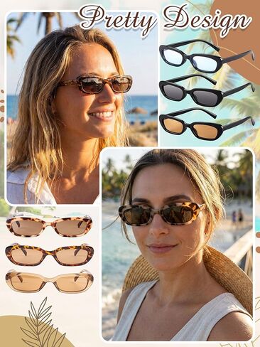Tellegloww 6 Pcs Sunglasses for Women Fashion Butterfly Design Trendy Retro Sunglasses, 3 Style (Elegant Style,Black,Tea,Brown,Leopard) in Saudi Arabia