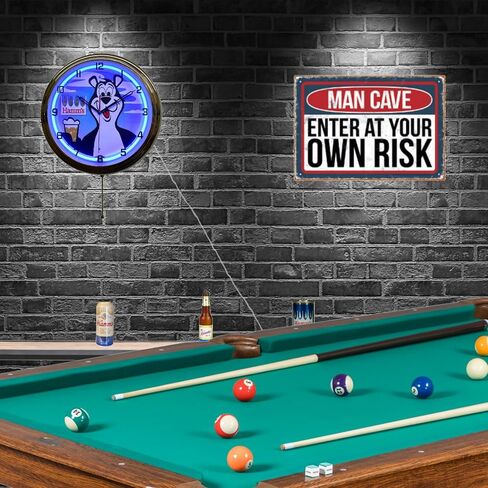 Platinum Hamm's Beer Bear Tin Sign Neon Clock Game Room Man Cave Bar Pub Decor (16" Blue) in Kuwait