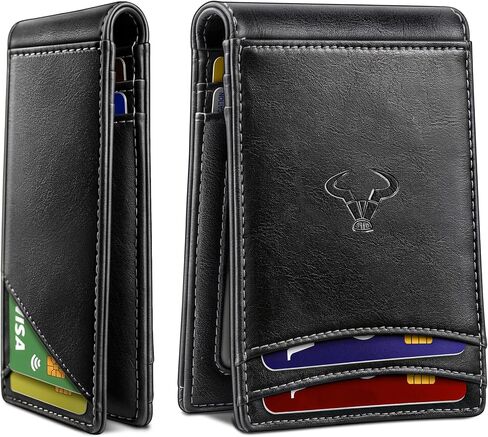 BULLIANT Men Wallet,Magnetic Slim Wallet 10 cards Build-in Bill Folder ID Windows RFID Blocking in Kuwait