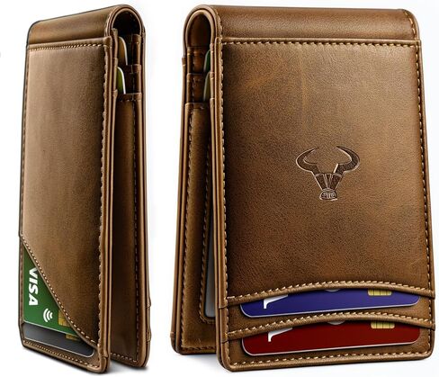 BULLIANT Men Wallet,Magnetic Slim Wallet 10 cards Build-in Bill Folder ID Windows RFID Blocking in Kuwait