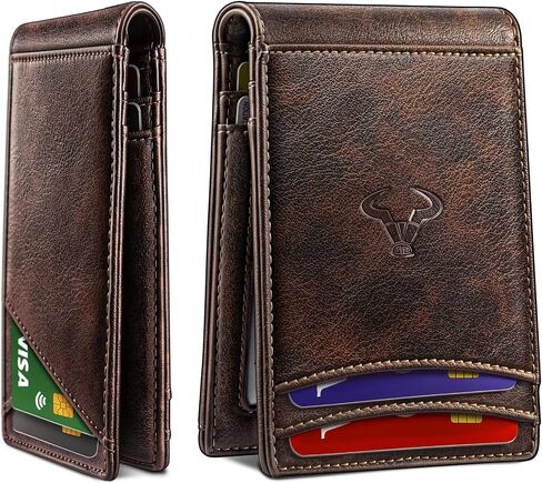 BULLIANT Men Wallet,Magnetic Slim Wallet 10 cards Build-in Bill Folder ID Windows RFID Blocking in Kuwait