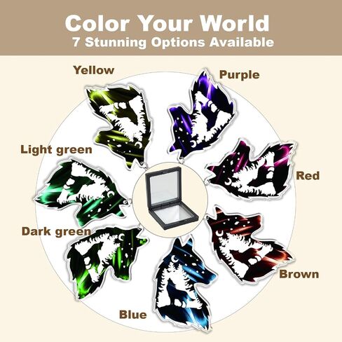 Acrylic Wolf Keychain charms - with Pendant Ring, Outdoor Car Backpack Accessories, for Camping Travel Hiking(Dark green) in Kuwait