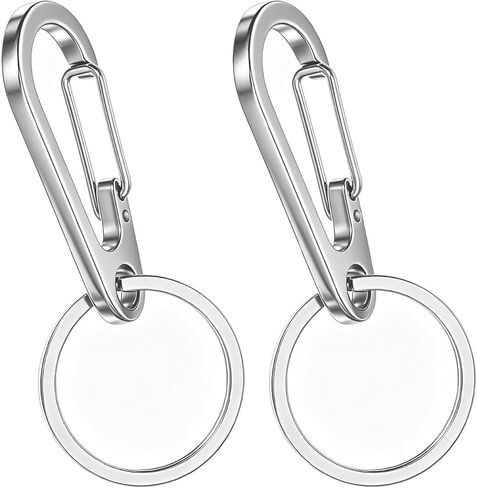 Stainless Steel Key Ring, 2 Pack Heavy Duty Carabiner Keychain Quick Release Key Ring Carabiner Clip Holder for Keys, Cars, Purse Charms, Silver in Saudi Arabia