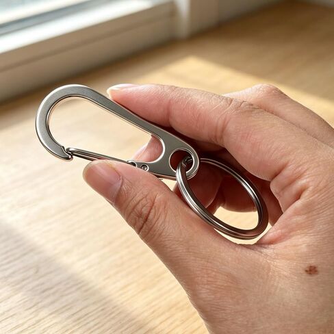 Stainless Steel Key Ring, 2 Pack Heavy Duty Carabiner Keychain Quick Release Key Ring Carabiner Clip Holder for Keys, Cars, Purse Charms, Silver in Saudi Arabia