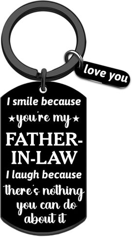 Father In Law Fathers Day Gift Cool Gifts for Father In Law Keychains Future Father In Law Gifts from Daughter Son In Law Birthday Fathers Day Christmas Valentine's Day Gift Ideas Keyring in Saudi Arabia