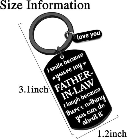 Father In Law Fathers Day Gift Cool Gifts for Father In Law Keychains Future Father In Law Gifts from Daughter Son In Law Birthday Fathers Day Christmas Valentine's Day Gift Ideas Keyring in Saudi Arabia