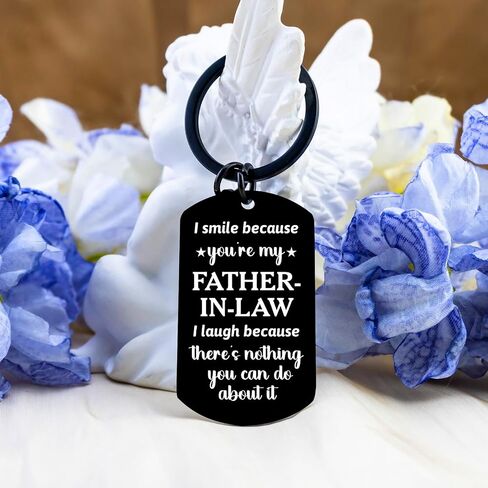 Father In Law Fathers Day Gift Cool Gifts for Father In Law Keychains Future Father In Law Gifts from Daughter Son In Law Birthday Fathers Day Christmas Valentine's Day Gift Ideas Keyring in Saudi Arabia
