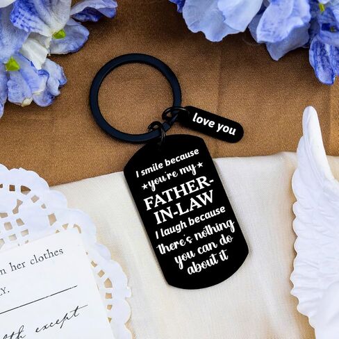 Father In Law Fathers Day Gift Cool Gifts for Father In Law Keychains Future Father In Law Gifts from Daughter Son In Law Birthday Fathers Day Christmas Valentine's Day Gift Ideas Keyring in Saudi Arabia