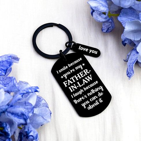 Father In Law Fathers Day Gift Cool Gifts for Father In Law Keychains Future Father In Law Gifts from Daughter Son In Law Birthday Fathers Day Christmas Valentine's Day Gift Ideas Keyring in Saudi Arabia