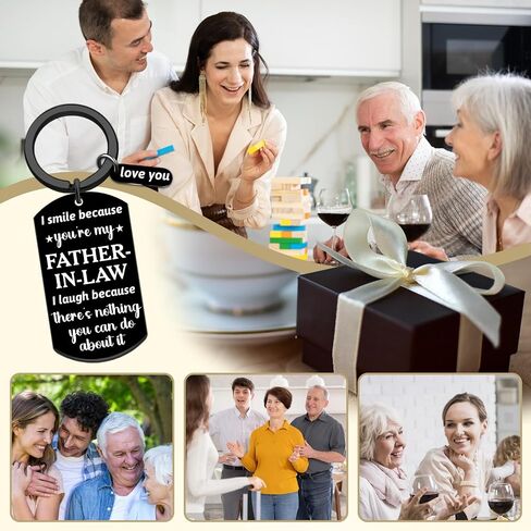 Father In Law Fathers Day Gift Cool Gifts for Father In Law Keychains Future Father In Law Gifts from Daughter Son In Law Birthday Fathers Day Christmas Valentine's Day Gift Ideas Keyring in Saudi Arabia