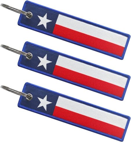3 Pack Texas State Flag Keychain Tag with Key Ring - Keys, Cars, Motorcycles, Backpacks, Luggage and Gifts - EDC in Kuwait