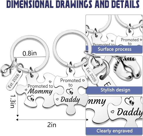 New Parents Gifts for Couples 2026 Sweet Parents To Be Keychain Fathers Day Gift for New Mom And Dad First Time Gift Pregnancy Gifts for Expecting Parent in Kuwait