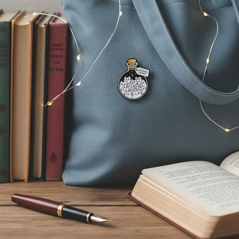 Cute Cat Pin - Funny Pins,Magical Kitten Bottle Brooch with 'Happiness Potion' for Backpacks, Jackets,Hats. Witchy Brooches Gifts for Cat Lovers and Adults. in Saudi Arabia