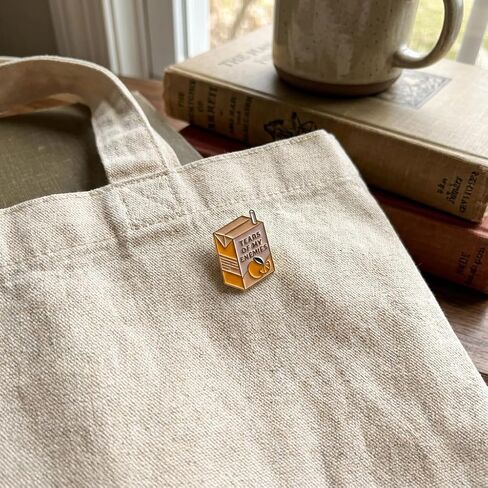 Cartoon Orange Flavored Soda Box Pin - Juice Enamel Pins Brooch with "TEARS OF MY ENEMIES" for Backpacks and Jackets, Hats, Funny Beverage Brooches Gift for Friends, Women, Students in Saudi Arabia