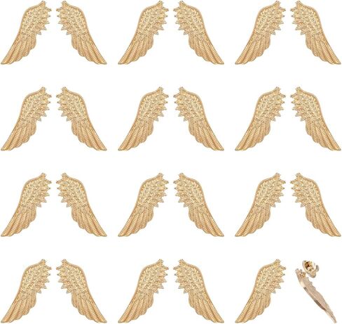 CHGCRAFT 12 Pairs Feather Lapel Pin Angel Wings Light Gold Wing Alloy Brooches Suit Shirt Collar Lapel Pins Sweater Shawl Breastpin Accessories 14x38x1.8mm in Kuwait