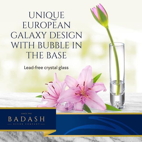 Badash Galaxy Bud Vase - 8.5" Lead-Free Crystal Glass Table Centerpiece Décor in Saudi Arabia