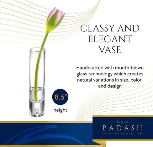 Badash Galaxy Bud Vase - 8.5" Lead-Free Crystal Glass Table Centerpiece Décor in Saudi Arabia
