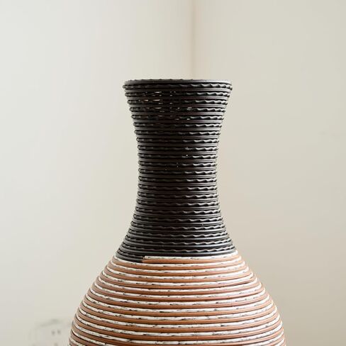 39.4" Tall Floor Vase, Handcrafted PVC Modern Textured Brown & Black Decorative Vase, Large Boho Standing Vase for Living Room Entryway Home Decor, No Flowers Included in Saudi Arabia