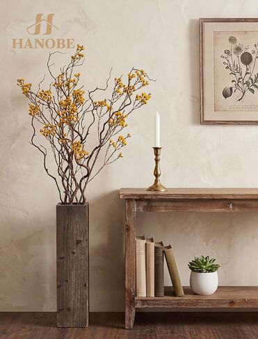 Hanobe Tall Floor Vase Decor: 21 Inch Distressed Brown Wood Vase for Living Room Corner - Rustic Farmhouse Decorative Large Vases for Entryway Fireplace Bedroom in Saudi Arabia