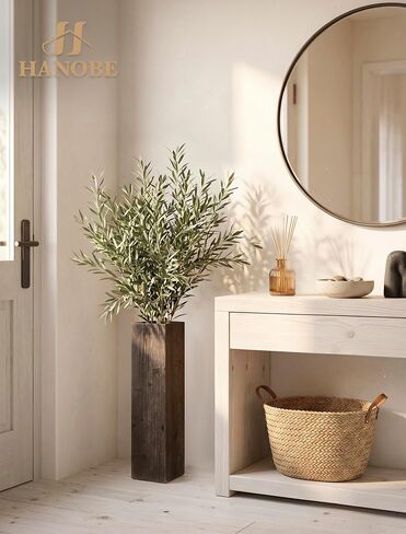 Hanobe Tall Floor Vase Decor: 21 Inch Distressed Brown Wood Vase for Living Room Corner - Rustic Farmhouse Decorative Large Vases for Entryway Fireplace Bedroom in Saudi Arabia