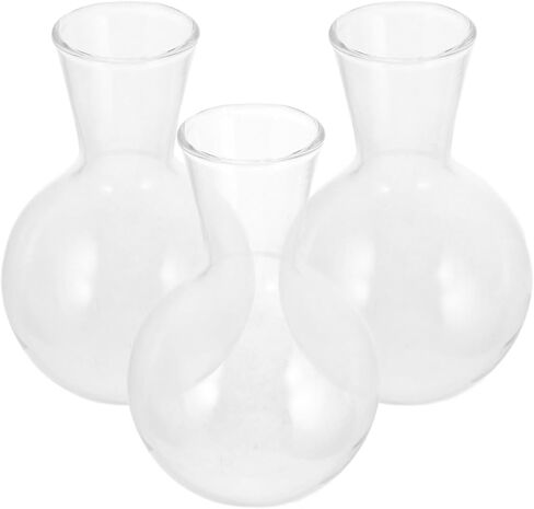 3 Pcs Propagation Stations Glass Hydroponic Vase, Clear Wall Planter Replacement Container, Modern Small Flower Plant Display Pot for Indoor Wooden Hanging Frame Holder in Kuwait